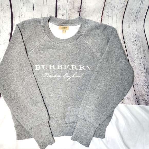 Burberry Women's Sweat Shirt Size Small Gray